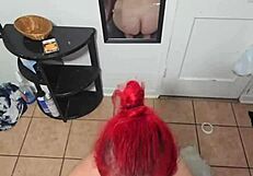 amber on her knees for daddy in a homemade couple scene