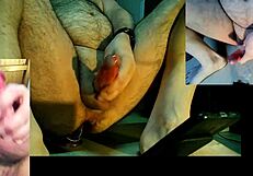 Amateur masturbates with dildo for anal orgasm and cumshot.