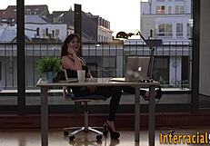 maid gets interracial toy play in flexible pov