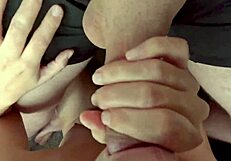 W-Watch me suck this big c-cock from my p-pov - explosive cumshot.