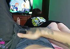 Curvy fat brazilian with tattoos gives wet blowjob in fetish scene.