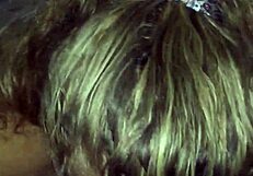 blonde bbw slurping on big black cock?