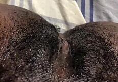 Homemade ebony assfucking and pussy play with creampie!