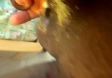 using sextoy for deep throat after work, quick cum