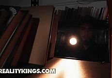 selina bentz swallows after library cowgirl fuck