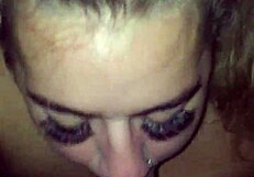 blonde bbw slurping on big black cock?