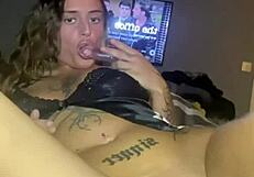 Horny Goth Teen Fucks Ass Solo To Cum