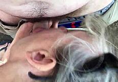 She says, 'Suck it deep, boy.' As friend's mom gives blowjob.