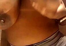 Brazilian Woman with Huge Natural Tits in Homemade Scene
