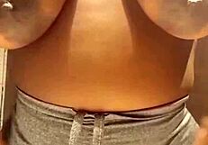 Brazilian Woman with Huge Natural Tits in Homemade Scene