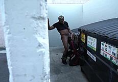Andi Ray Deepthroats Rome Majors Big Cock Behind Alley Dumpster
