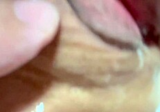 Emotional close up of wife's shaved pussy after 106 days