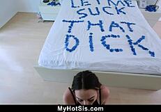 Stepbrother Cheers Stepsister with POV Riding and Cumshot