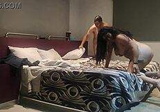 Staying in a motel with dual camera views.