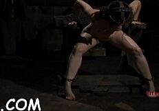 Blindfolded Angel GAGS on BIG COCK in CONTEST. Her TWAT gets SHOVELLED hard