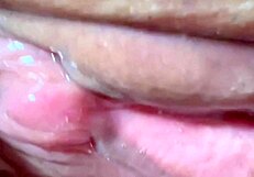 Emotional close up of wife's shaved pussy after 106 days