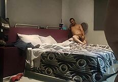 Staying in a motel with dual camera views.