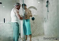 i helped the young twink shower then fucked him