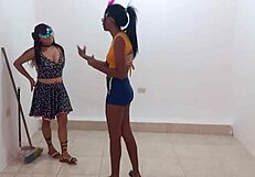 lazy employee chats with coworker, then boss's stepson joins for hot sex at work