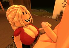 roblox girl sucks small cock of royal boyfriend in handjob session