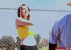 BBC is too big for brunette slut's natural tits and ass.