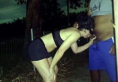 Night Run Turns into Park Sex!