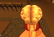 roblox girl sucks small cock of royal boyfriend in handjob session