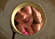 Latina Veronica Avluv Sucks Cock Through Glory Hole