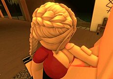 roblox girl sucks small cock of royal boyfriend in handjob session