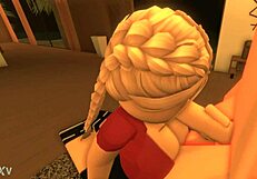 roblox girl sucks small cock of royal boyfriend in handjob session