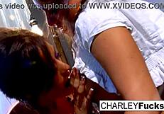 Charlie has slippery wet fun with sexy brunette capri's big tits and pussy 😏