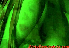 The glamorous European domina binds her sub and rides a huge dildo for intense pleasure