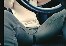 older sister wets herself in jeans stuck in traffic