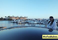 I reveal my big natural tits to my friend outdoors with tomie tang.