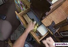 Blonde woman encounters hidden cam situation with pawn man