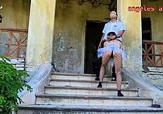 Curvy Couple Dresses As Bodybuilders For Halloween Sex In Haunted House