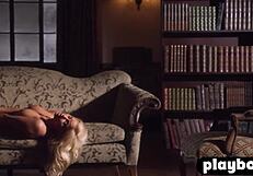 Busty Blonde Cougar Poses Naked in Sexy Lingerie for Playboy