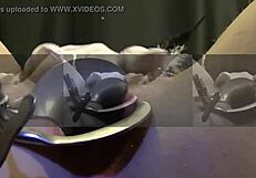 Can you handle watching this French redhead amateur pee in her panties during intense BDSM play?