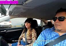 Diabla en casting redimido del auto al sillón redondo con creampie apasionado 😏