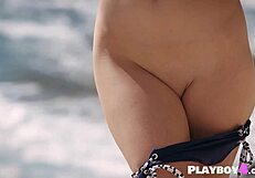 Petite blonde milf does striptease and solo dancing outdoor with intriguing moves