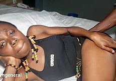 Whoa, watch this curvy ebony bodybuilder dominate with ass shaking in bedroom early morning