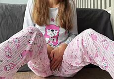 Stepsister Small 18+ Boobs in Pajama Fuck Finger Pussy and Squirting Cum Close Up