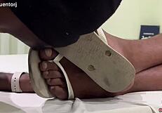 i just dealt with this sweaty guy from the street with his feet and everything all sticky