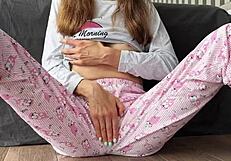 Stepsister Small 18+ Boobs in Pajama Fuck Finger Pussy and Squirting Cum Close Up