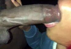 Redhead ebony babe delivers a sloppy wet cumshot in hood style