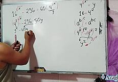 Asian Girl With Brown Eyes In Bedroom Algebra Lesson