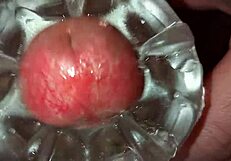 Watch this close up oozing cum from young solo masturbation with toys