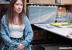 Redhead Jane Rogers Flirts Out Of Shoplifting With Security Guard Billy Boston