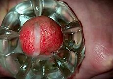 Watch this close up oozing cum from young solo masturbation with toys