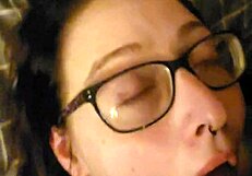 Belle tied down, looking sexy with piercings